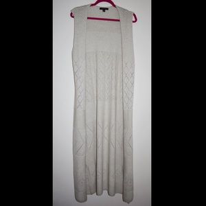 Cream Maxi Knit Cardigan Vest NWOT